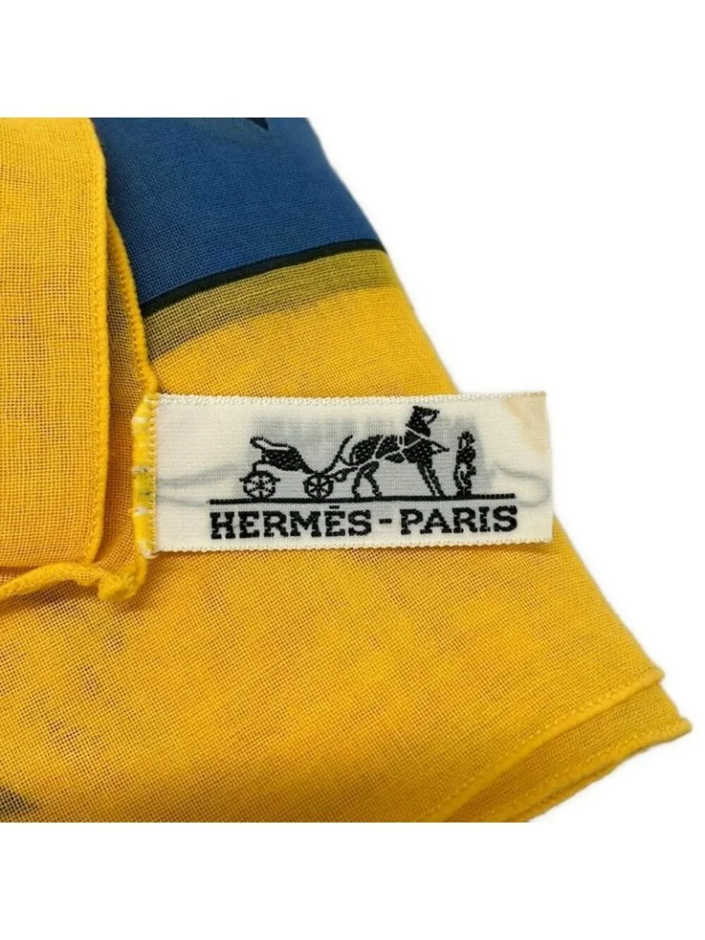 Hermes Shawl Yellow Blue Multi Sun Pareo Cotton Scarf - Picture 2 of 7